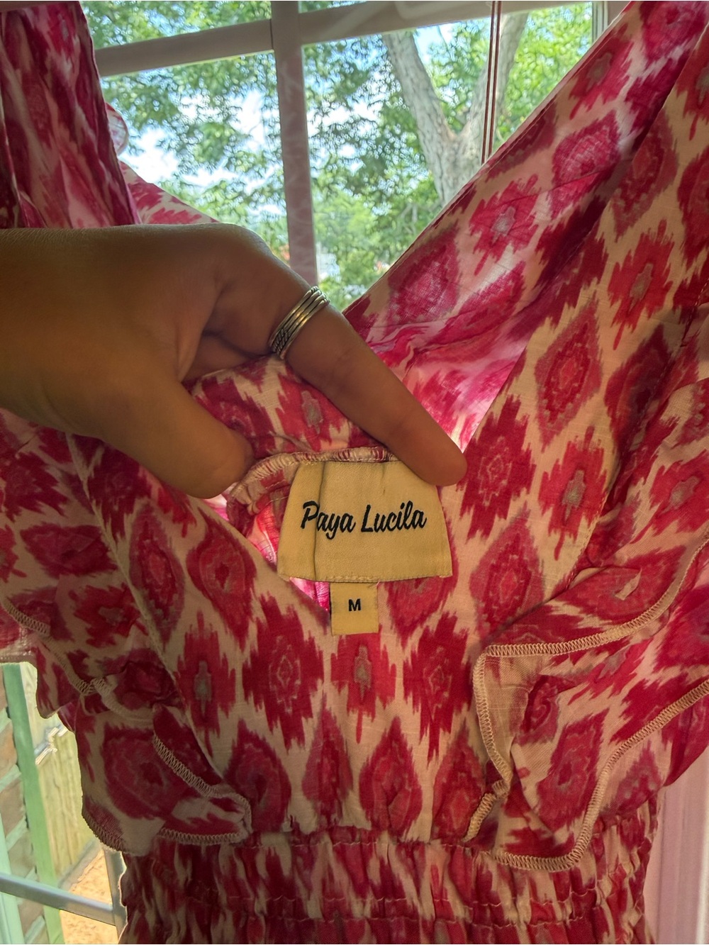 Pink Printed Ruffle Mini Dress - Picture 2 of 3